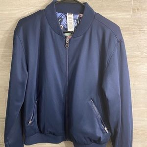NWOT JOYLAB Navy Bomber Jacket with Floral Fabric